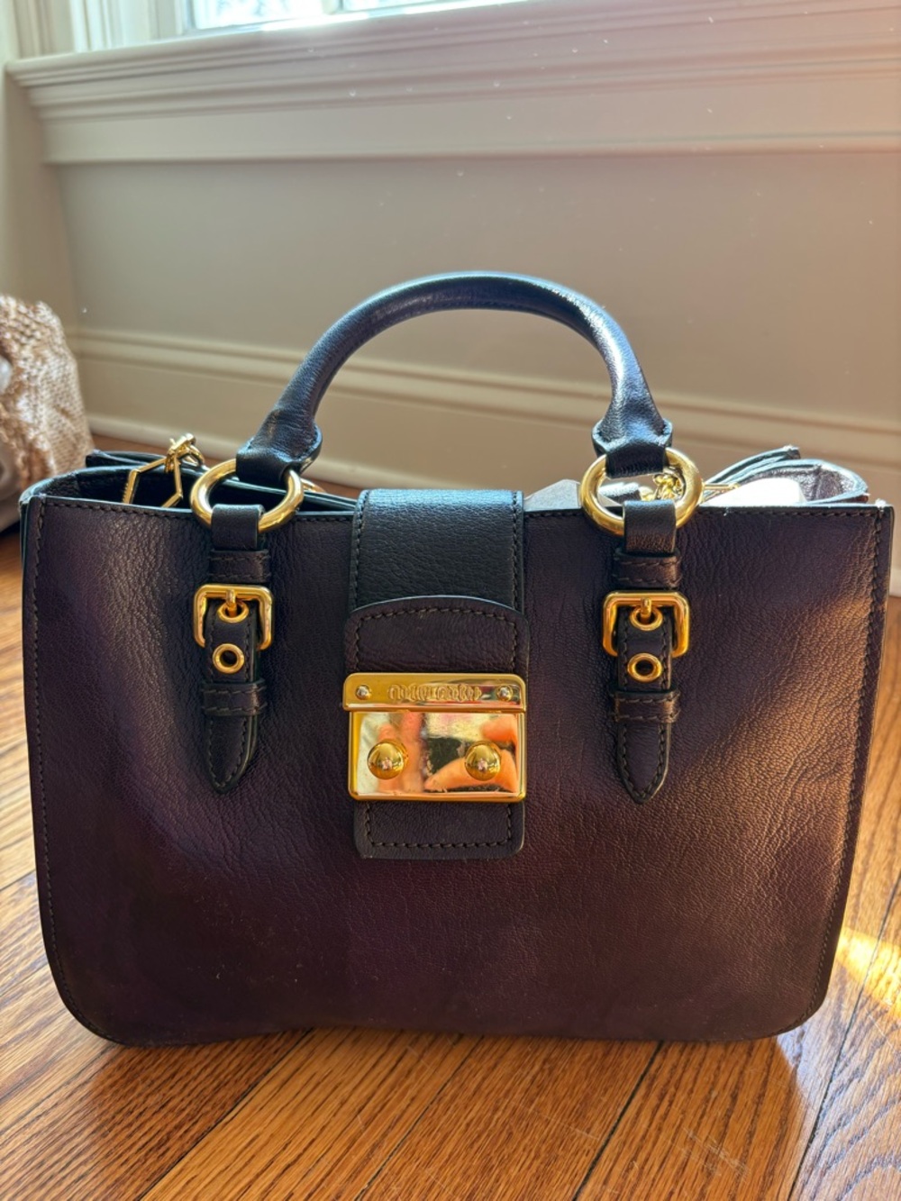Vintage Miu Miu Madras Top Handle Bag
